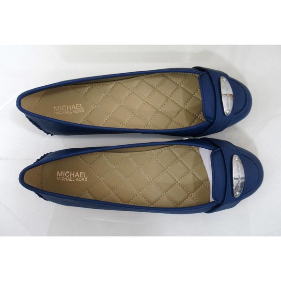 Michael Kors MK Plate Moccasin Flat Shoes Cobalt Blue - Picture 4 of 5